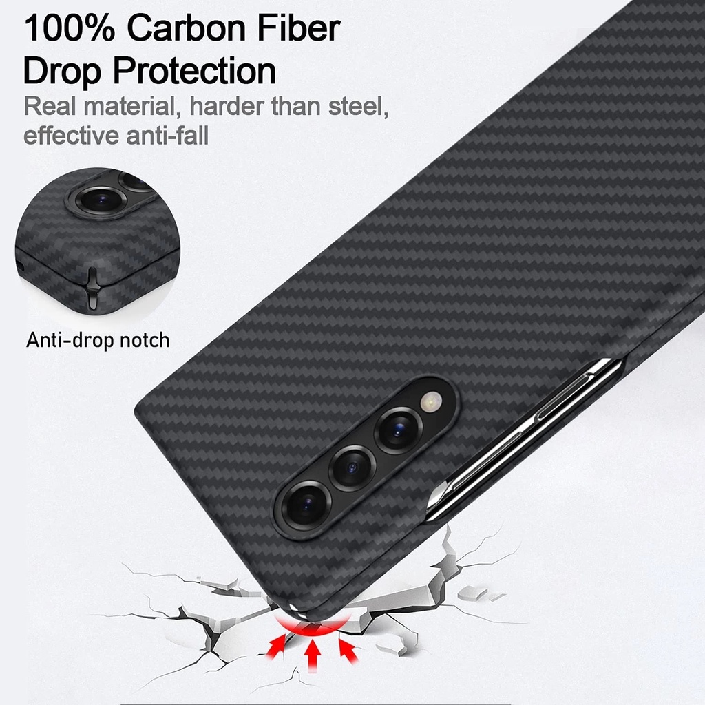 Ốp điện thoại sợi carbon 2 trong 1 dành cho Samsung Z Fold 3