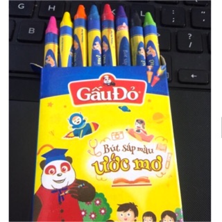 [THANH LÝ] Combo 3 hộp sáp màu Gấu Đỏ 8 cây cho bé
