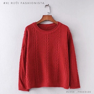 Áo len vặn thừng form rộng QC
