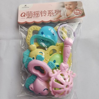 Set 5 món XÚC XẮC - LỤC LẠC - GẶM NƯỚU chi bé 3 tháng tuổi