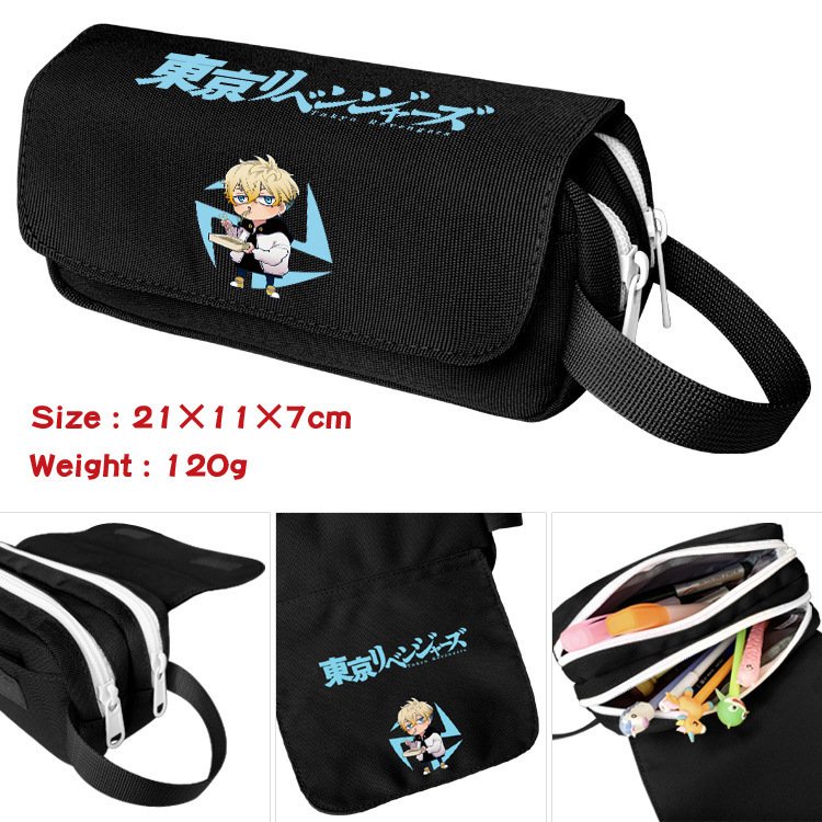 Hộp bút vải canvas in hình TOKYO REVENGERS anime chibi 12 mẫu khóa trắng đi học đựng đồ dùng học tập tiện lợi