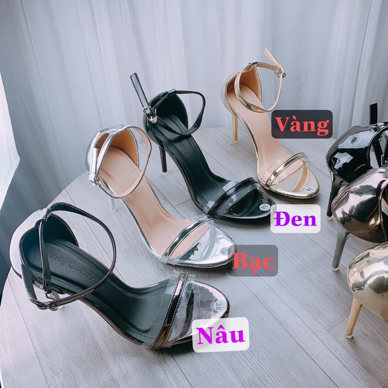 Sandal guốc cao nữ gót nhọn hot cao 9cm - v59