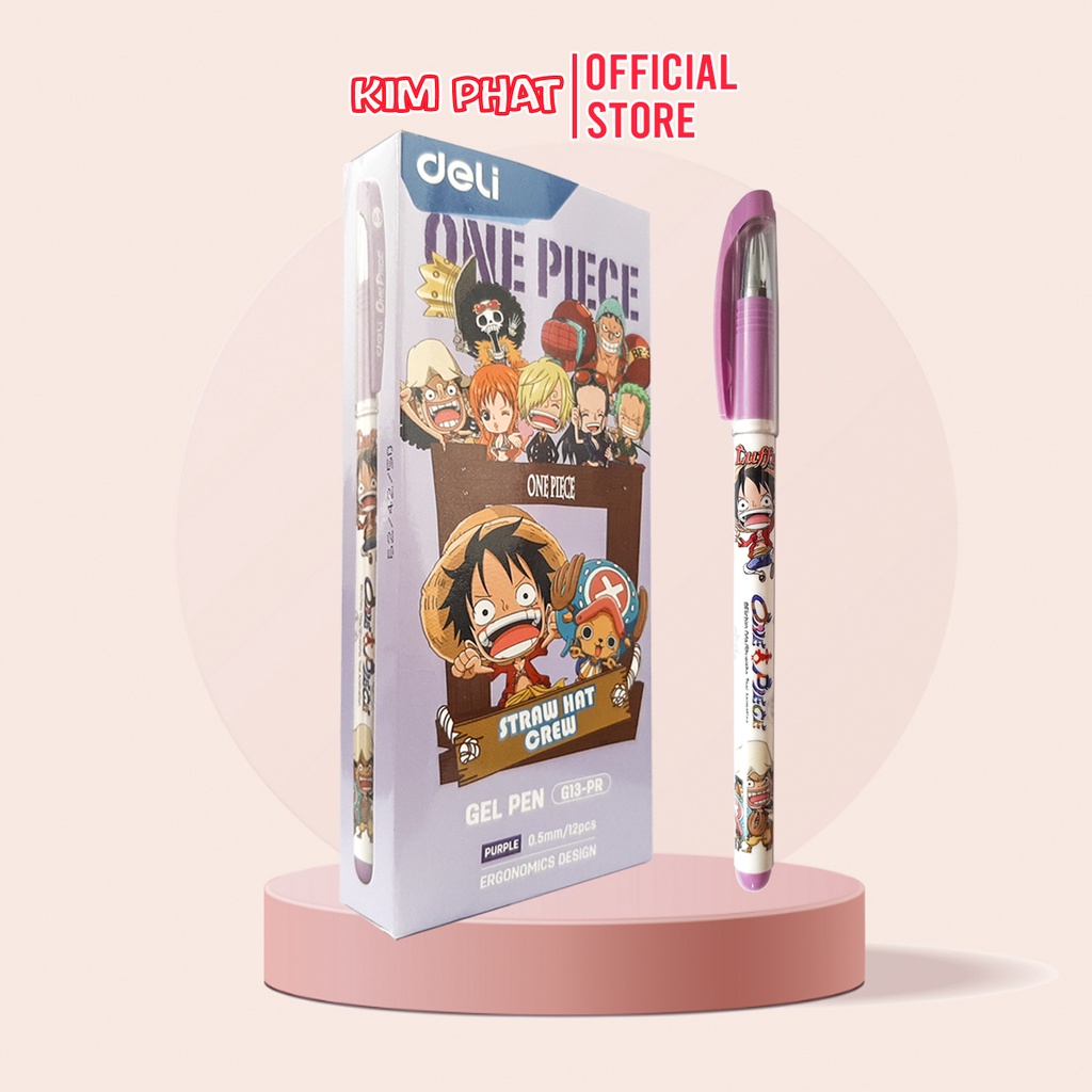 Bút bi nước học sinh mực Gel Deli One Piece G13 Ngòi 0.5 Và Ruột thay thế G35
