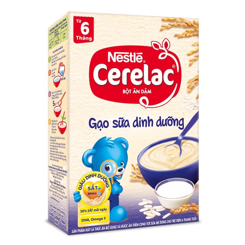 Bột ăn dặm Nestlé Cerelac Gạo sữa dinh dưỡng - hộp 200g