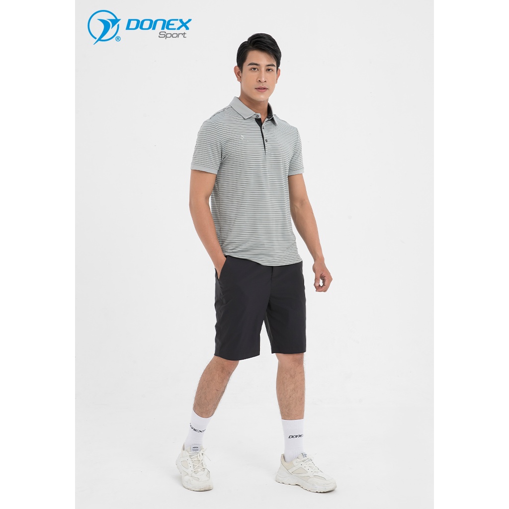 Áo Thể Thao Nam Golf Có Cổ DONEXPRO Form Chuẩn, Ghi Kẻ, Chất Liệu Thun LTEX Cao Cấp Thoải Mái Vận Động MC-9046