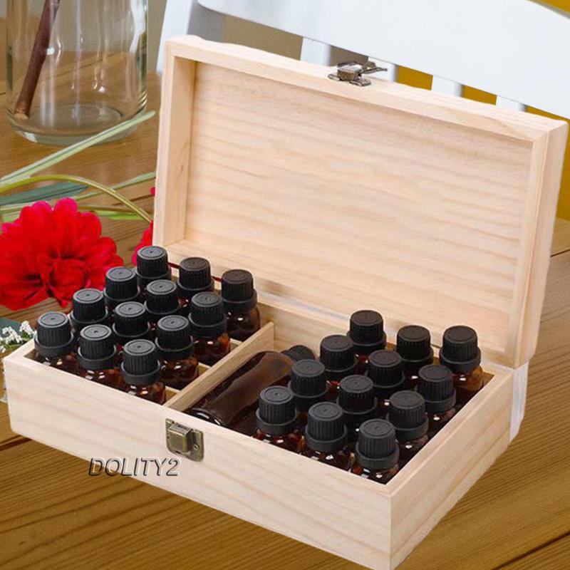 [Dolity2] Hộp Gỗ Đựng 25 Lọ Tinh Dầu