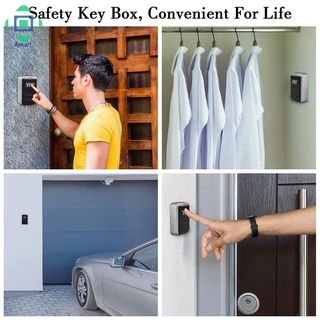 AM Wall Mounted/Padlock 4-Digit Combination Key Lock Storage Safe Security Box Home Office