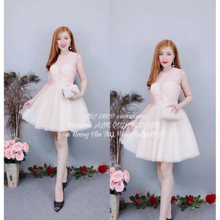 Đầm ren công chúa tùng lưới viền ren