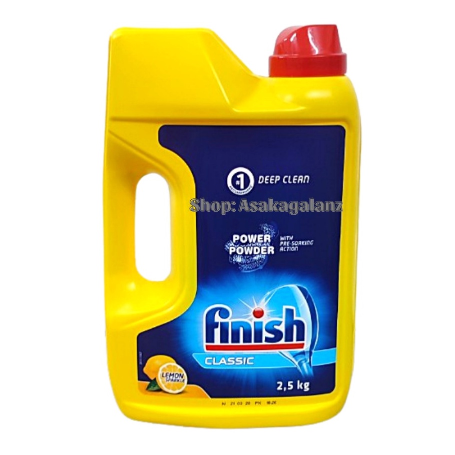 Bột rửa bát Finish Classic 2.5kg[MỚI 2021], Hương chanh - Chính Hãng