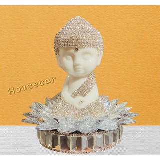 Tượng Phật pha lê đính đá nhiều màu sắc trang trí bàn làm việc taplo xe hơi tặng kèm tinh dầu - Housecar Phụ kiện xe hơ