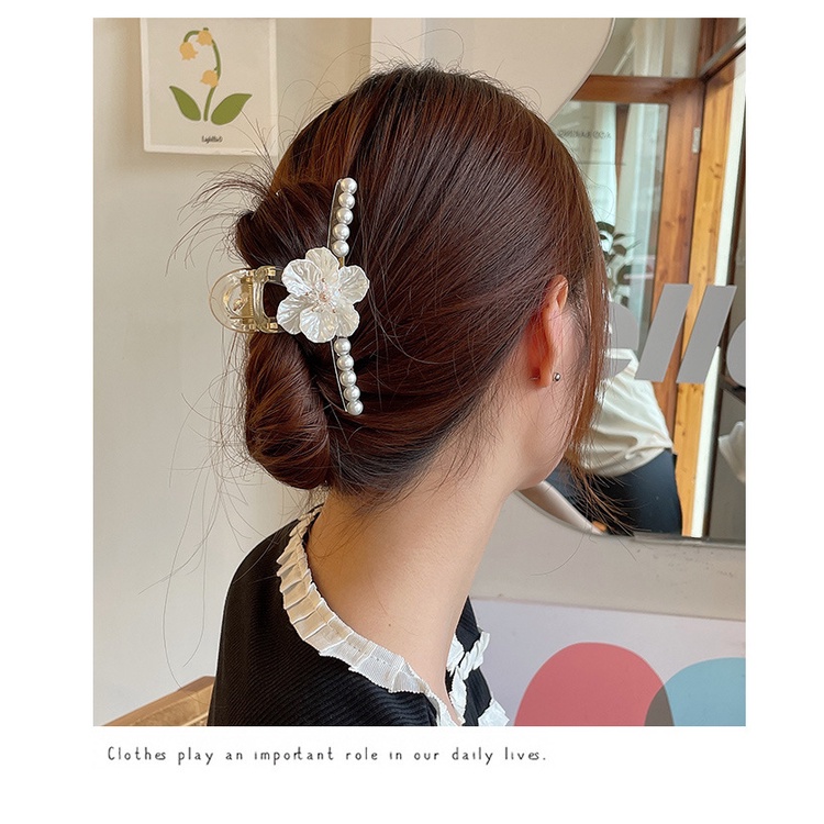 Kẹp Tóc Hình Hoa Đính Ngọc Trai Thời Trang Hàn Quốc Cho Nữ