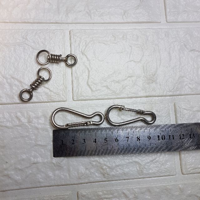 Combo 2 móc khóa đa năng INOX siêu bền chống gỉ cỡ nhỏ dùng làm móc chìa khóa, móc dây cổ cho cún con, móc treo đồ