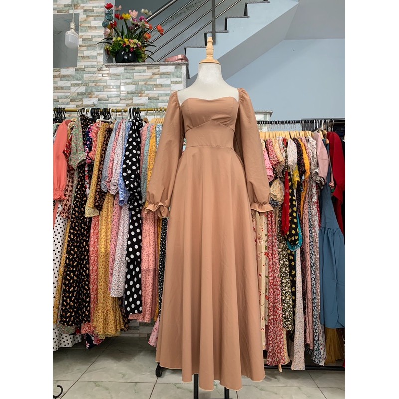 Váy Matxi cúp ngực tay dài có đệm ngực | BigBuy360 - bigbuy360.vn