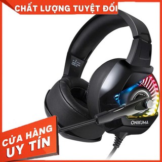 Tai nghe đàm thoại chụp tai chơi game ONIKUMA K6 có đèn LED RGB kèm cáp sạc Usb chuyên dụng – Hàng nhập khẩu