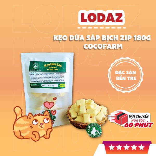 Kẹo Dừa Sáp Bịch Zip 180g Cocofarm