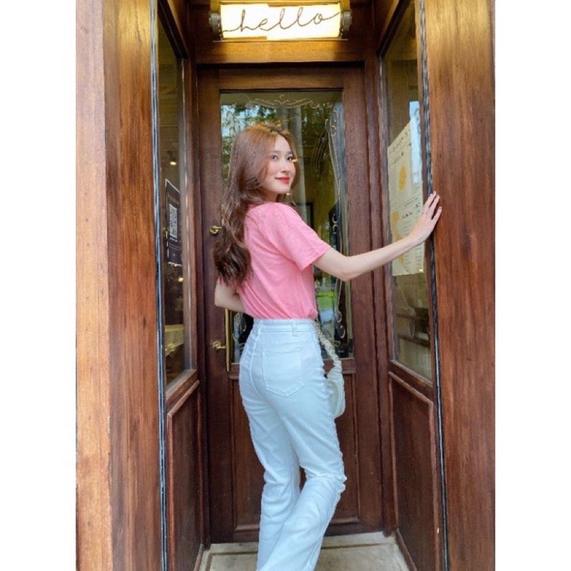 Áo phông giấy cổ tim 5 màu