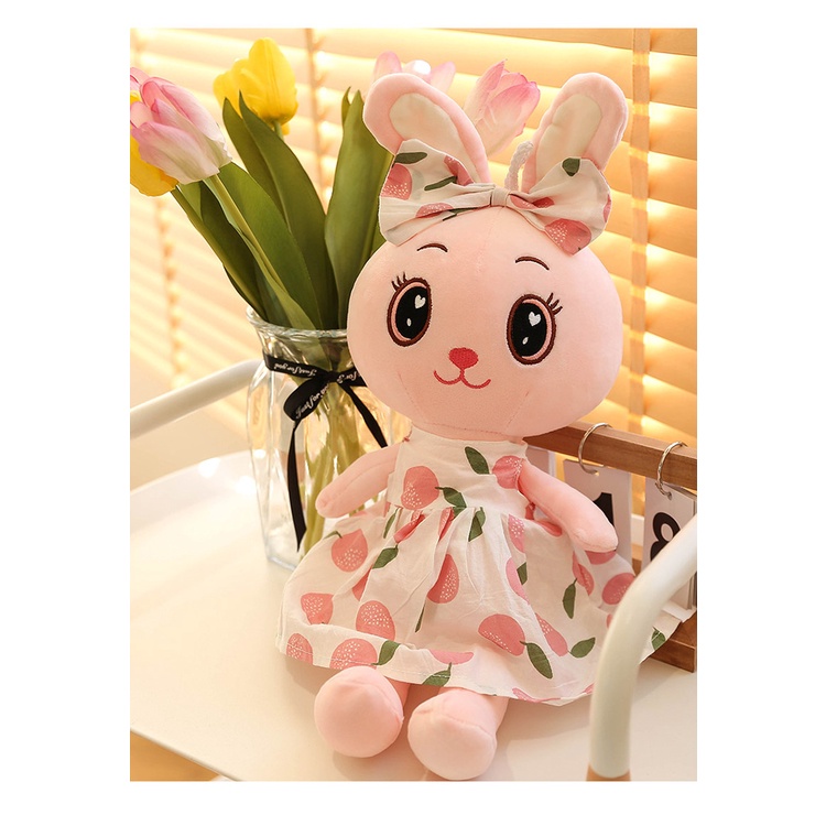 Thỏ bông cho bé- gấu bông mềm, búp bê vải thích hợp làm quà noel,sinh nhật dễ thương cho bé gái-2KE KIDS