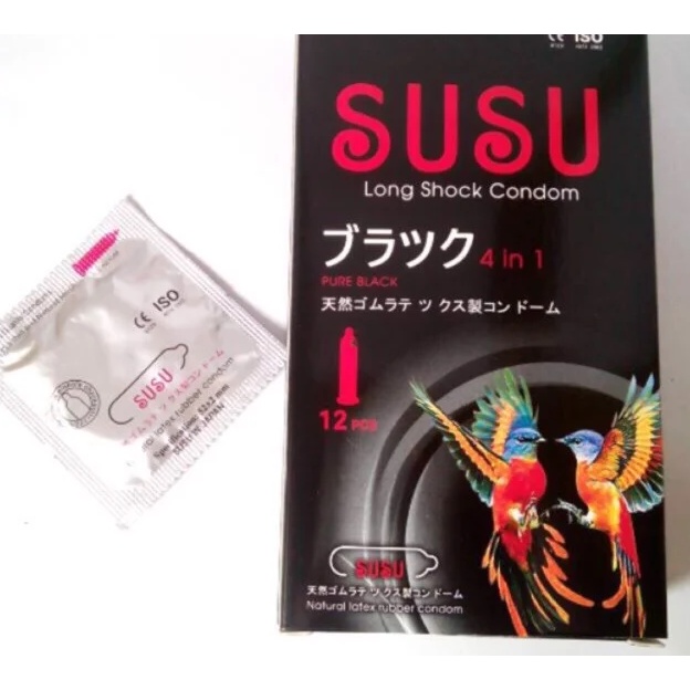 Bao Cao Su Kéo Dài Thời Gian, Siêu Mỏng SUSU, BCS Feel 4 In 1 - Xuất xứ Nhật Bản - Hộp 12 chiếc