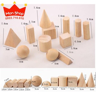 Giáo cụ Montessori - Bộ 12 khối hình học cơ bản