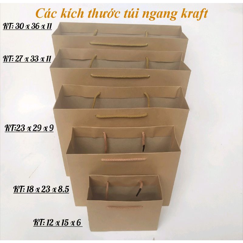 Túi giấy ngang kraft .100c túi