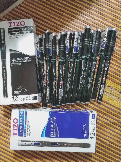 12 cây bút nước tizo loại 1 , viết gel tizo loại 1