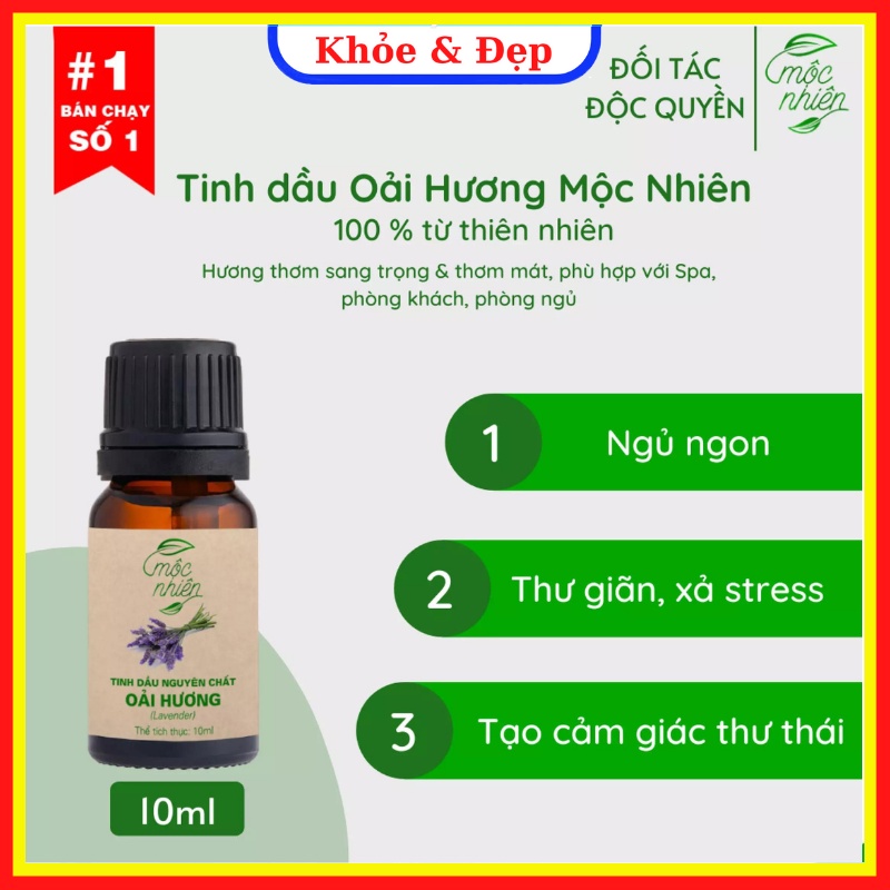 Tinh dầu Oải Hương Mộc Nhiên nguyên chất có kiểm định| Lavender 10ml, 100ml