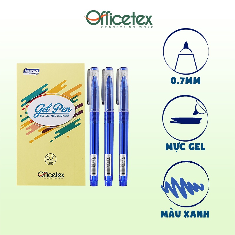 Bút gel Officetex mực đen / xanh OT-GP002