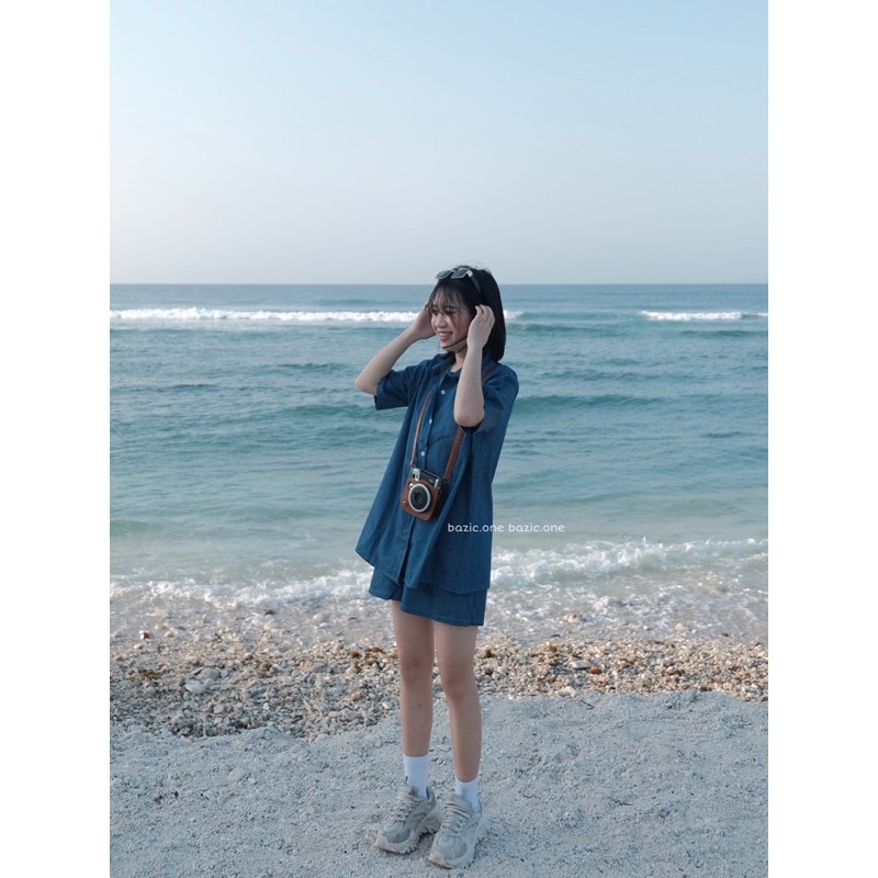 [Mã WAMT1505 giảm 10K đơn 0K] Set áo quần màu denim Bazic one | BigBuy360 - bigbuy360.vn