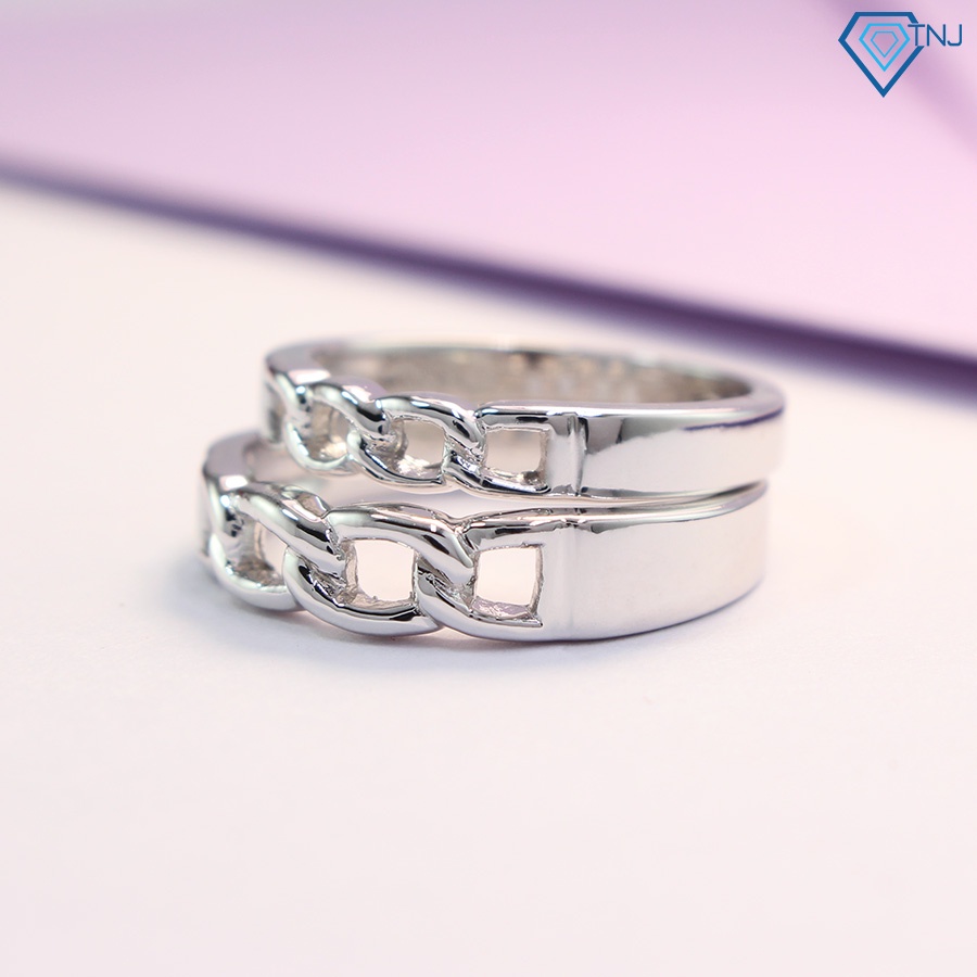 Nhẫn bạc 925 cặp đôi nam nữ mắt xích khắc tên ND0340 Trang Sức TNJ