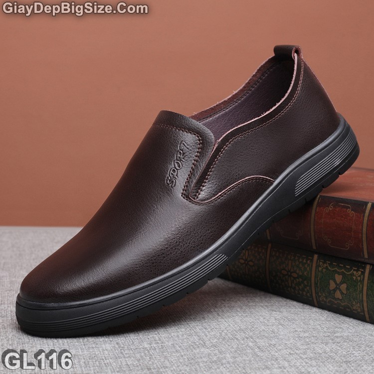 Giày xỏ công sở, giày lười big size cỡ lớn EU:44-45 cho nam chân to