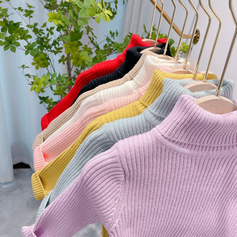 Áo len cổ lọ cho bé 1-8 tuổi, áo len cổ lọ trẻ em nhiều màu hàng đẹp