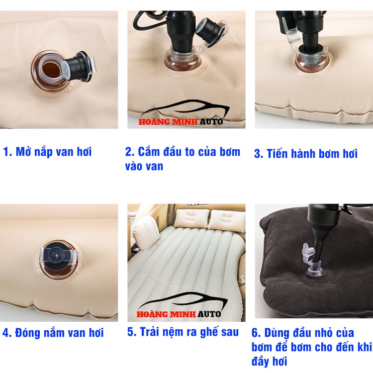 Đệm hơi ô tô, nệm hơi xe ô tô cao cấp hàng dày loại 1, tặng kèm bơm điện và bộ gối