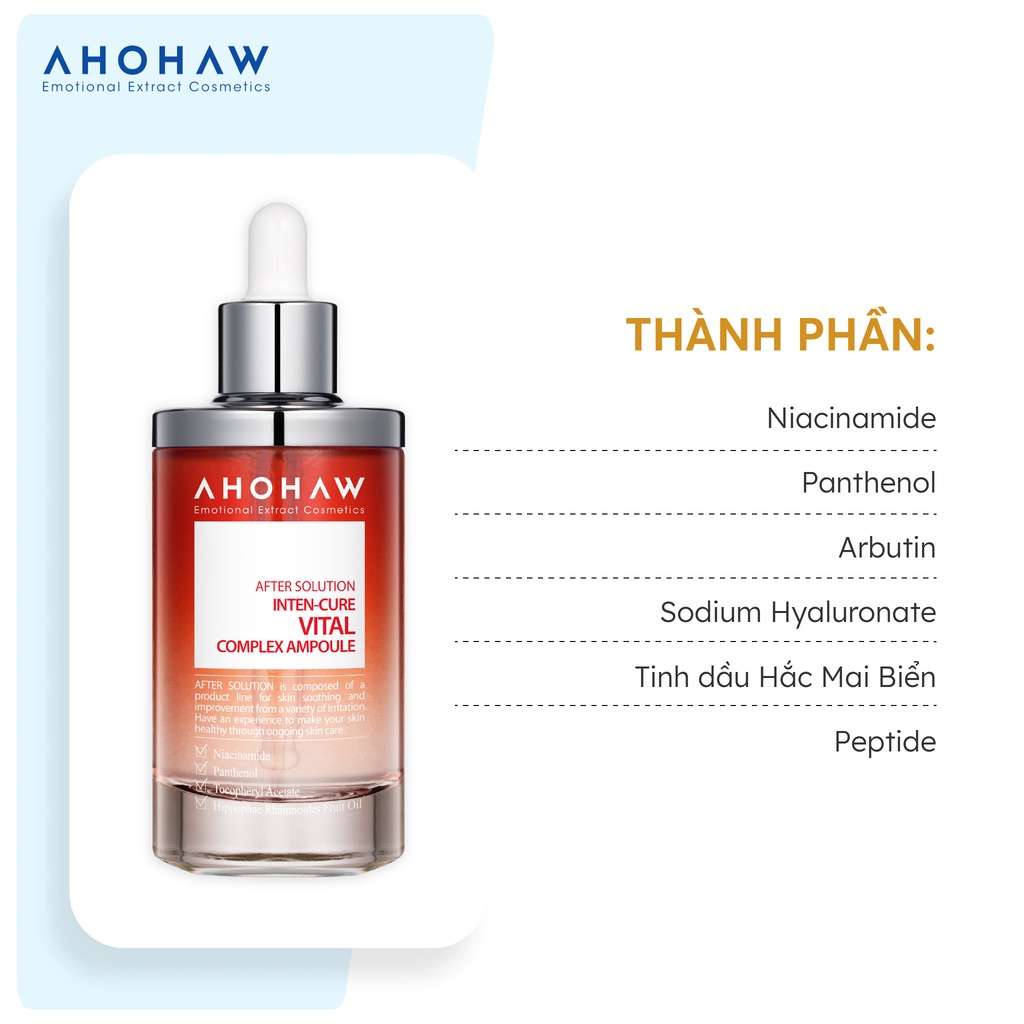 Serum Vital Ahohaw dưỡng trắng da, cấp ẩm cho làn da mềm mại Inten- Cure Vital Complex Ampoule 150ml
