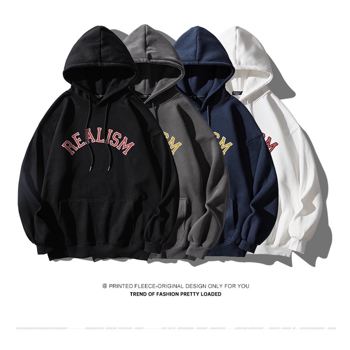 Áo Hoodie REALISM ZANG Phối Mũ Trùm Đầu Phong Cách , Nỉ Ngoại Siêu Dày Mịn 2 Lớp Ấm Áp Trẻ Trung Năng Động Mã GAREM 2022