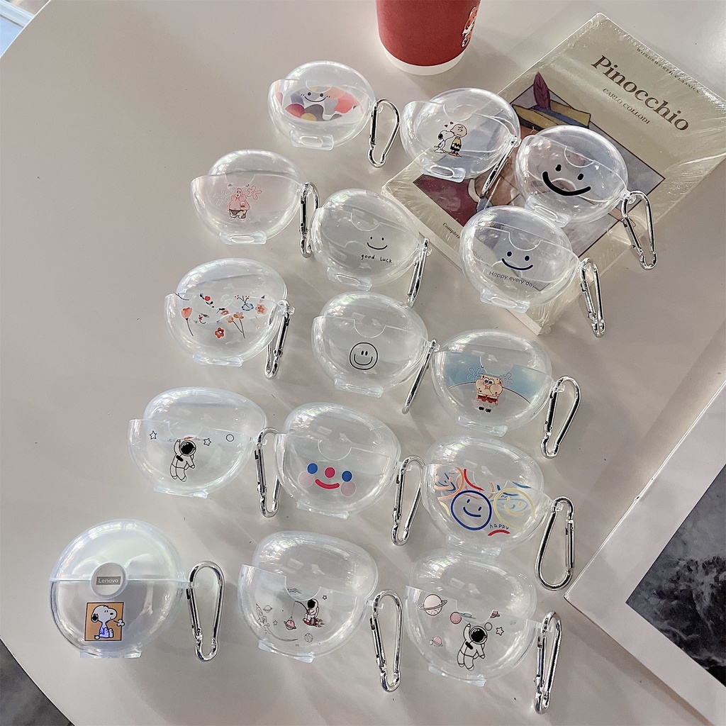 Vỏ TPU Mềm Trong Suốt Họa Tiết Hoạt Hình Bảo Vệ Hộp Sạc Tai Nghe Không Dây Lenovo Thinkpadplus LP80