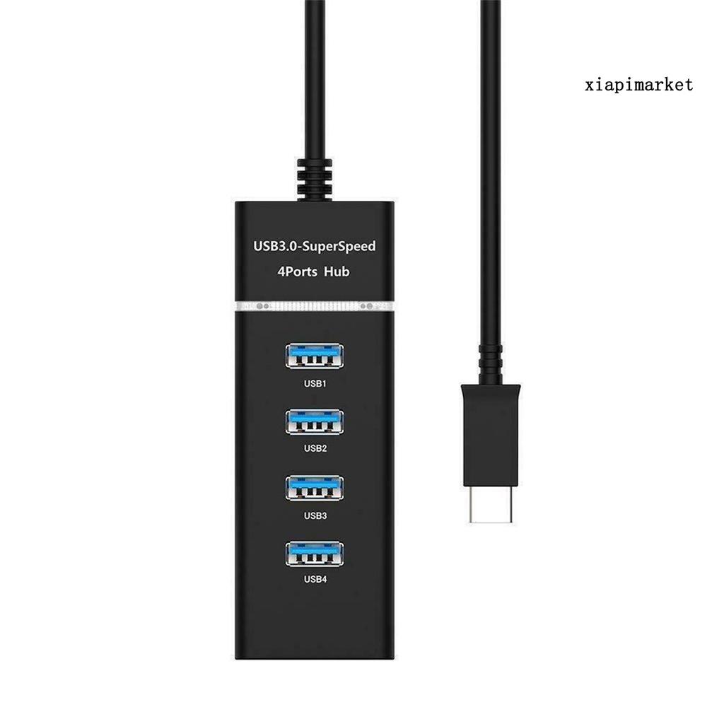 LOP_Portable Type-C to Super Speed 4 Ports USB 3.0 HUB Adapter Multiport Converter