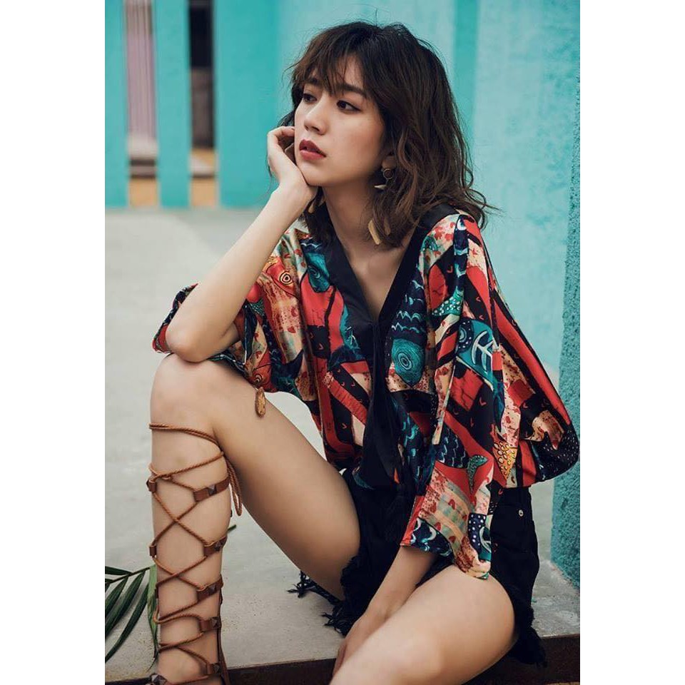Áo thổ cẩm Kimono thời trang phong cách Nhật Bản