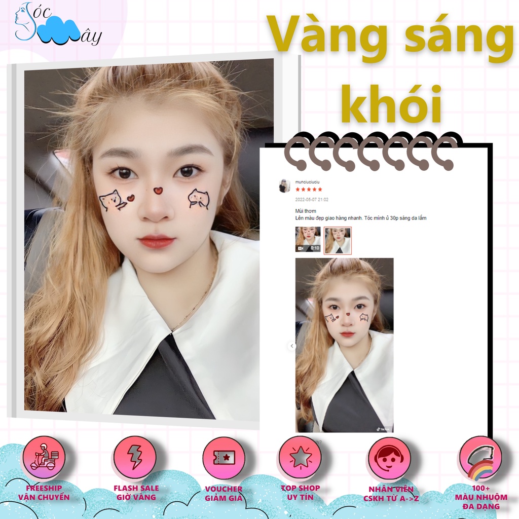 THUỐC NHUỘM TÓC MÀU VÀNG SÁNG KHÓI (TRỌN BỘ)