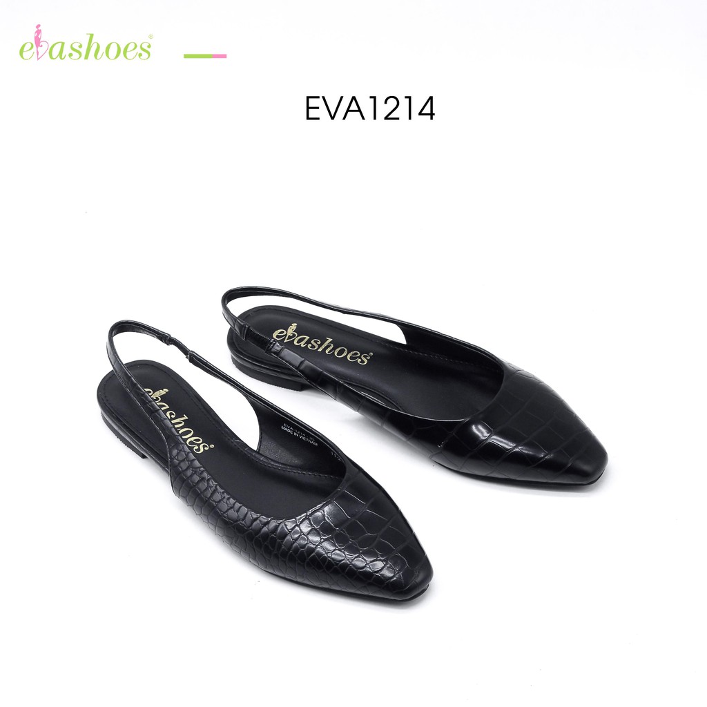 Giày Hở Gót Mũi Vuông Vân Da Cá Sấu 1cm Evashoes – EVA1214