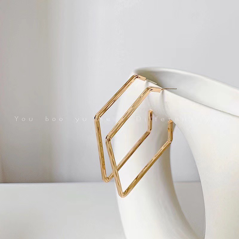 Khuyên tai mạ bạc S925 cỡ lớn thời trang Âu Mỹ sang trọng cho nữ