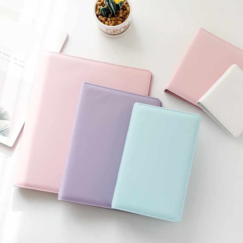 Cuốn album ảnh bìa da 3/5 Inch màu trơn phong cách đơn giản sành điệu