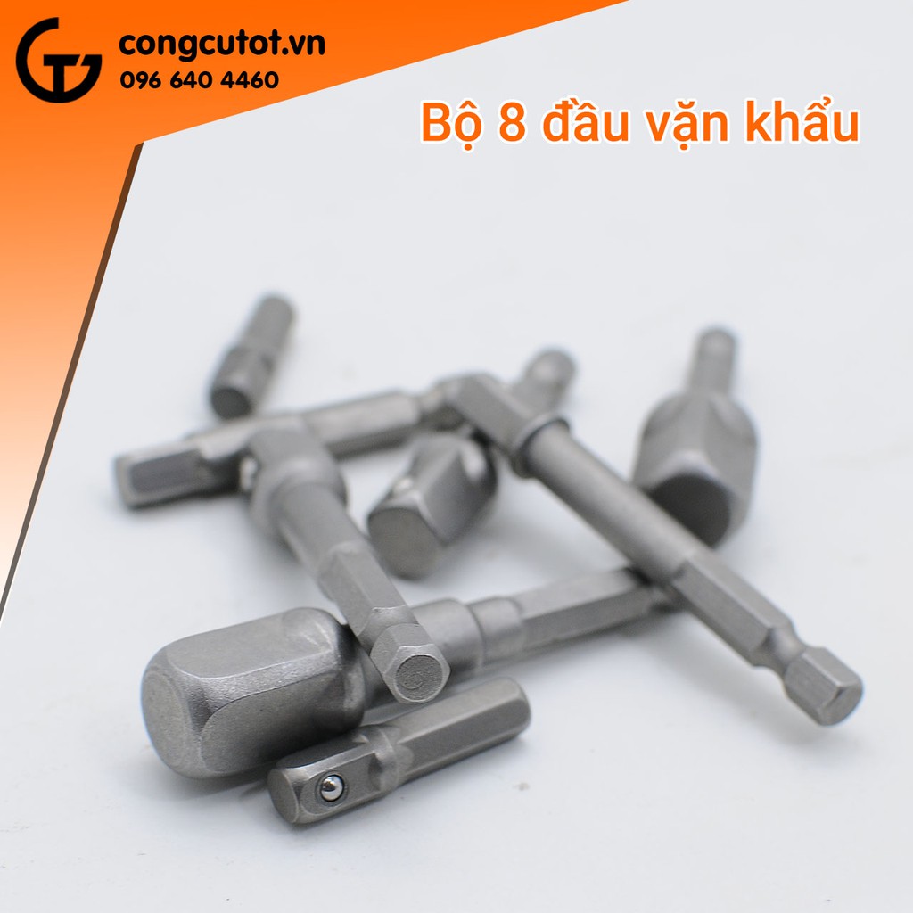 Bộ 8 đầu vặn khẩu bằng máy khoan