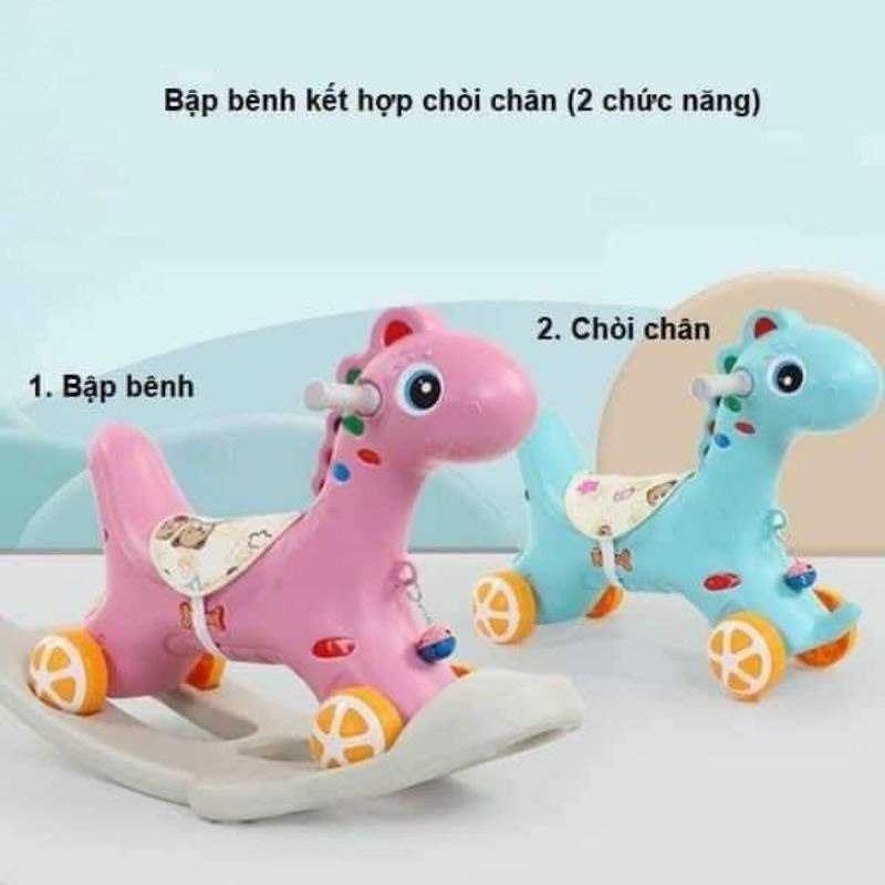 NGỰA BẬP BÊNH ( hàng dày) kết hợp xe chòi chân 2in1 đẹp