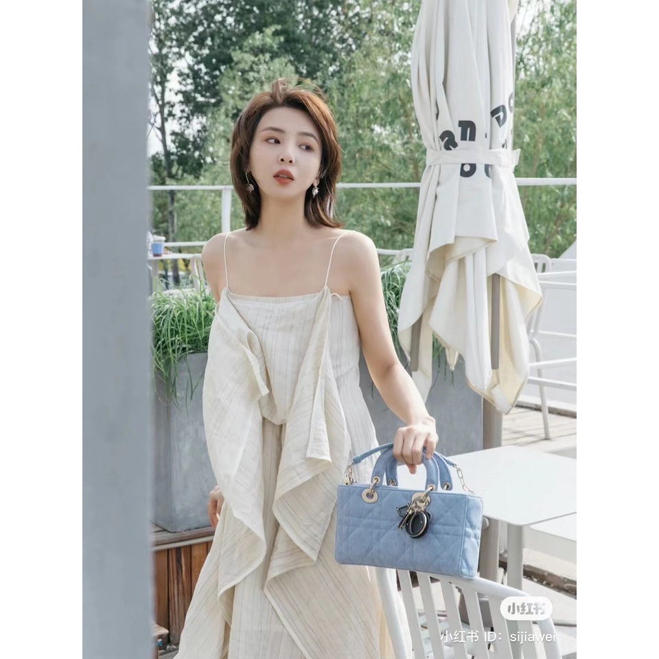 Túi Xách Di.or La.dy Size 27cm Màu Xanh