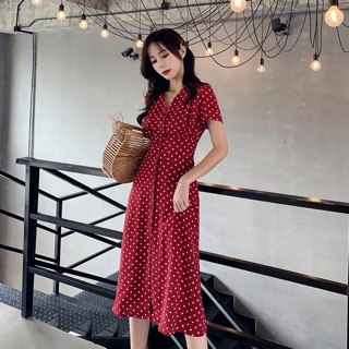 Váy chấm bi dáng dài