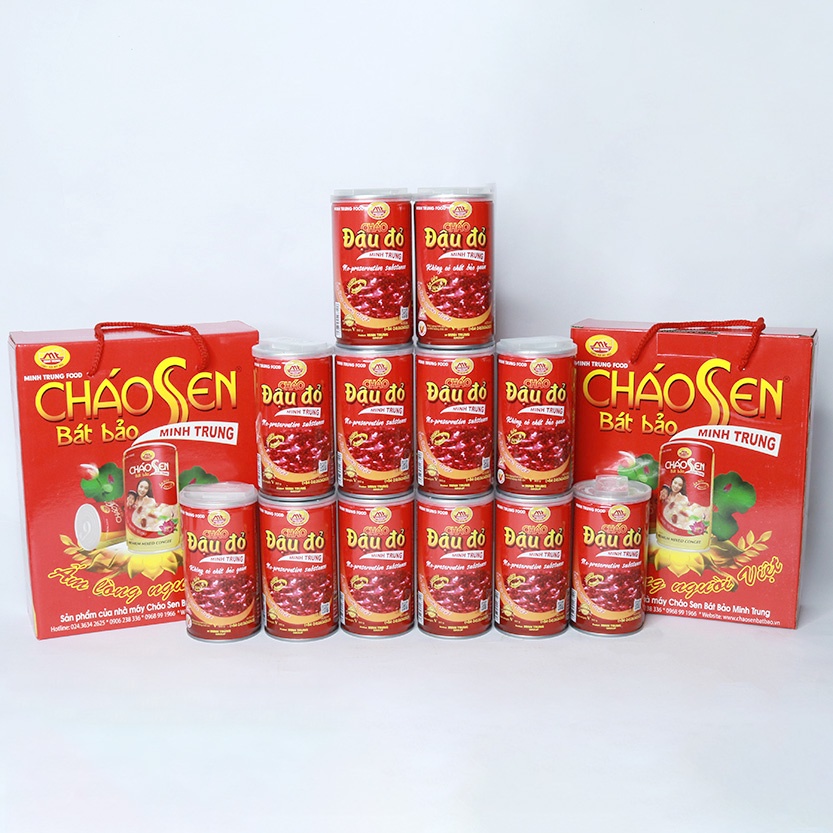 Cháo ăn liền đậu đỏ Minh Trung combo 6 lon - CHAODAUDO 6