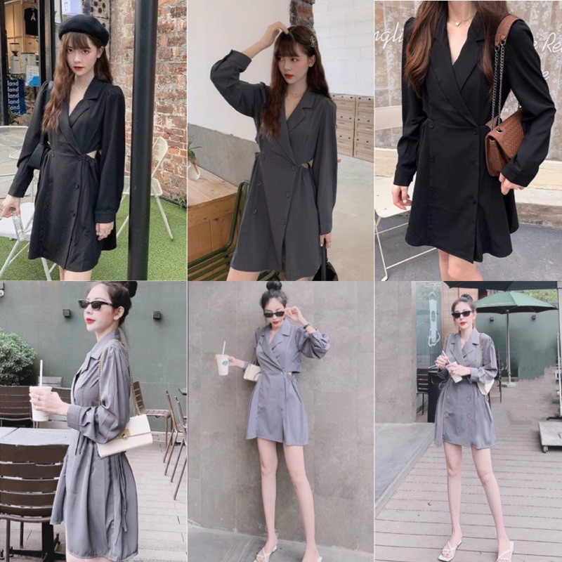 Đầm LINO CUT-OUT DRESS thiết kế nhẹ nhàng cut-out nhẹ phần eo tạo điểm nhấn đầm tay dài chất liệu kate lụa