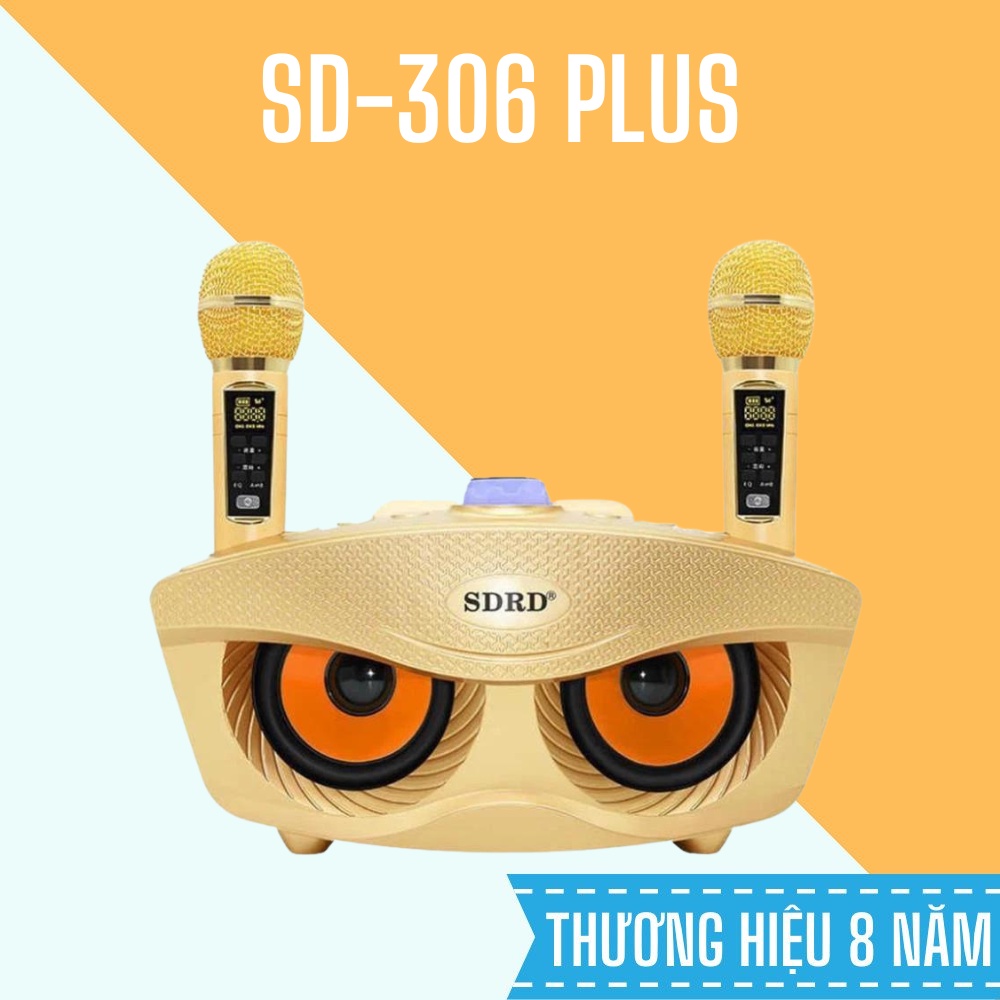 Loa bluetooth karaoke 2 mic SD306 Plus Kèm 2 mic công suất lớn Bảo hành 1 đổi 1