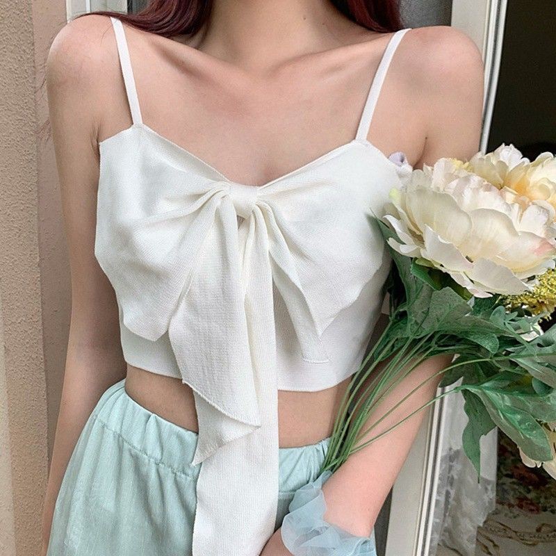 [ ORDER ] ÁO HAI DÂY CROP TOP NƠ SEXY