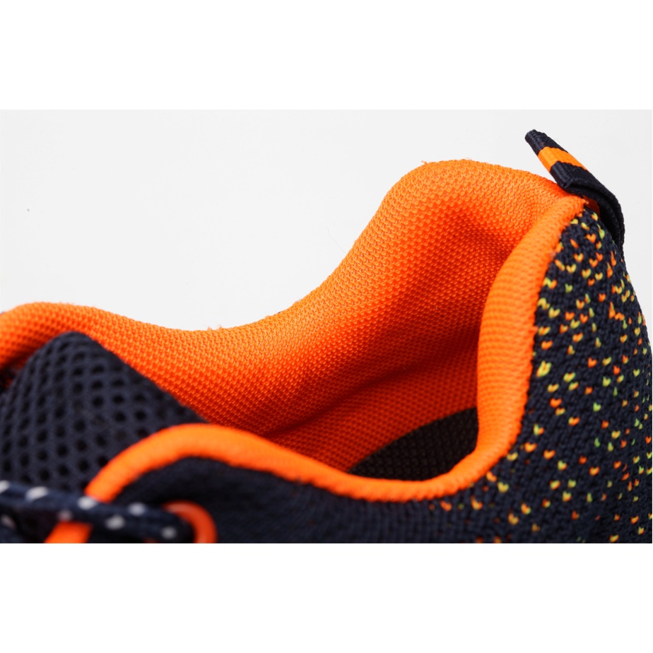 Giày bảo hộ lao động thể thao siêu bền màu cam JB505, có mũi thép chống va đập, đế lót thép chống đâm xuyên